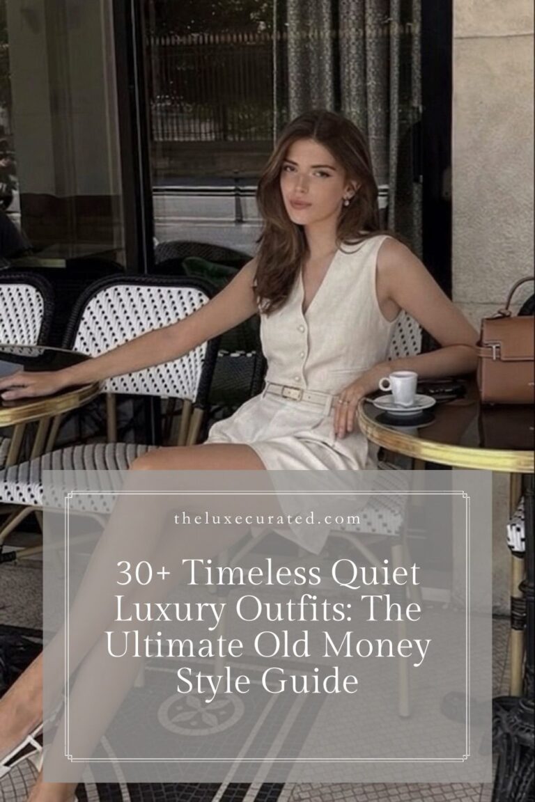 A woman wearing a timeless quiet luxury outfit for an old money style guide